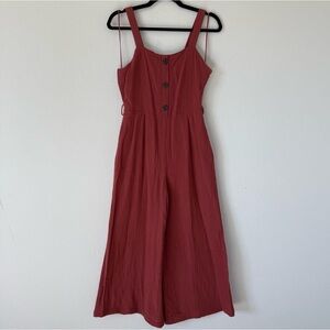 Rachel Zoe Cotton Gauzy Salmon Pink Lightweight Wide Leg Casual Jumpsuit Size 2